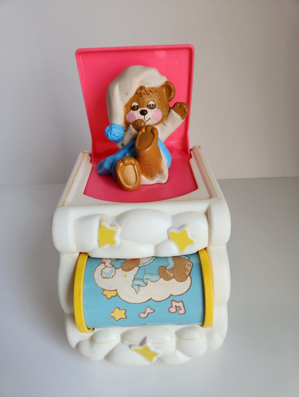 TEDDY BEDDY BEAR Vintage 1987 Fisher Price Toy Musical Jack In The Box WORKING